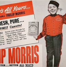 1947 Philip Morris Cigarettes Advertisement Tobacco Bell Hop Boy DWPP23 - $27.36 CAD