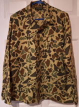 Vintage Hunters Choice Shirt Sz M Frog Skin Duck Camo Button Up Light Ja... - £19.02 GBP