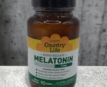 Country Life Melatonin 3 mg 90 Tablets Gluten-Free, Exp 07/2025 - £12.10 GBP