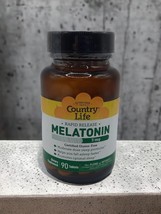 Country Life Melatonin 3 mg 90 Tablets Gluten-Free, Exp 07/2025 - £12.10 GBP