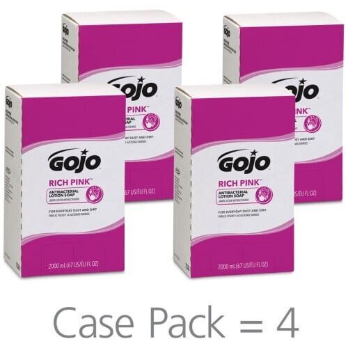 4 Pack Gojo Pink Antibacterial Refill Hand Soap For 2,000 ML Dispenser - $68.11