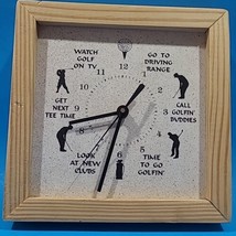 Golf Themed Wall Clock, Cave Shed Den 8x8&quot; Battery Operated Works - $11.29