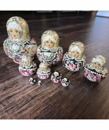 VTNG Hand Painted Signed ORNATE GOLD BLACK MAROON Russian Nesting Dolls ... - $70.16 CAD