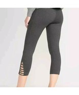 Old Navy Women&#39;s High Rise Lattice-Hem Cropped Charcoal Gray Leggings 4X... - $13.99