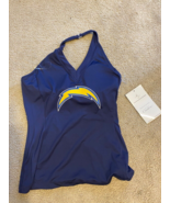 NFL ALL SPORTS COUTURE Women&#39;s Los Angeles Chargers blue Halter Top Sz M... - £22.05 GBP