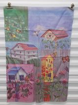 23" X 35" GARDEN FLAG Spring Bird houses Blue Green Birds Butterflies Fl... - $14.80