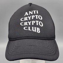 Anti Crypto Crypto Club Snapback Adjustable Rope Trucker Mesh Hat Cap Black - £11.21 GBP