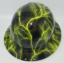 New Full Brim Hard Hat Custom Hydro Dipped Safety Green Lightning. Free Shipping - £39.55 GBP