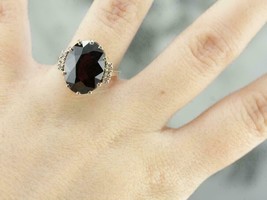 4Ct Oval Simulated Garnet 14k White Gold Plated Silver Solitaire Engagement Ring - £93.86 GBP