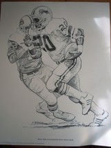 Shell Oil Company Promotion Pencil Drawing Billy Sims Detroit Lions 1981 - £3.95 GBP