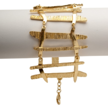 Celebrity Designer Karine Sultan Hollywood Glam Matte Gold Edgy Spike Bracelet - £48.91 GBP