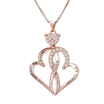 Sterling Silver Forever My Sister Friend Mother Heart To Heart Pendant Necklace - £59.07 GBP