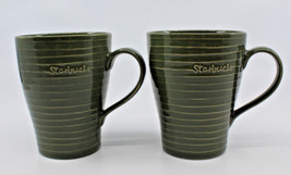 Starbucks 2009 Design House Stockholm Coffee Mug Cup Khaki Green 12 oz  Set of 2 - £33.65 GBP