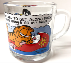 1978 JIM DAVIS McDonald&#39;s Garfield in Canoe, Odie Glass Coffee Cup Mug V... - £7.13 GBP