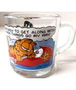 1978 JIM DAVIS McDonald&#39;s Garfield in Canoe, Odie Glass Coffee Cup Mug V... - $8.95