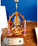 Erzgebirge Nativity Vintage German Christmas Pyramid Carousel exnt cond ... - $74.25