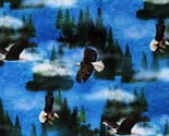 Cotton Eagles Night Sky Birds Blue Fabric Print by Yard D303.69 - £11.13 GBP