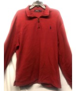 POLO Ralph Lauren Men Madison Red  Interlock Quarter-Zip Large Long sleeve - $12.46