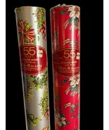 2 Rolls Vintage 70s Prestige Christmas Gift Wrap Wrapping Paper 110 Sq F... - $59.22 CAD