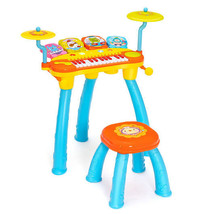 24-Key Piano Keyboard DJ Drum Combination with Microphone and MP3-Blue - Color:  - $188.04 CAD