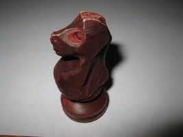 1967 Bar-Zim Classic Chess Board Game Piece: Maroon Knight Wooden Stauto... - $2.00
