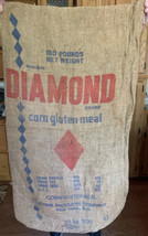 Vintage Diamond Corn Gluten Meal Burlap Farm Sack 20in x 37in - £19.59 GBP