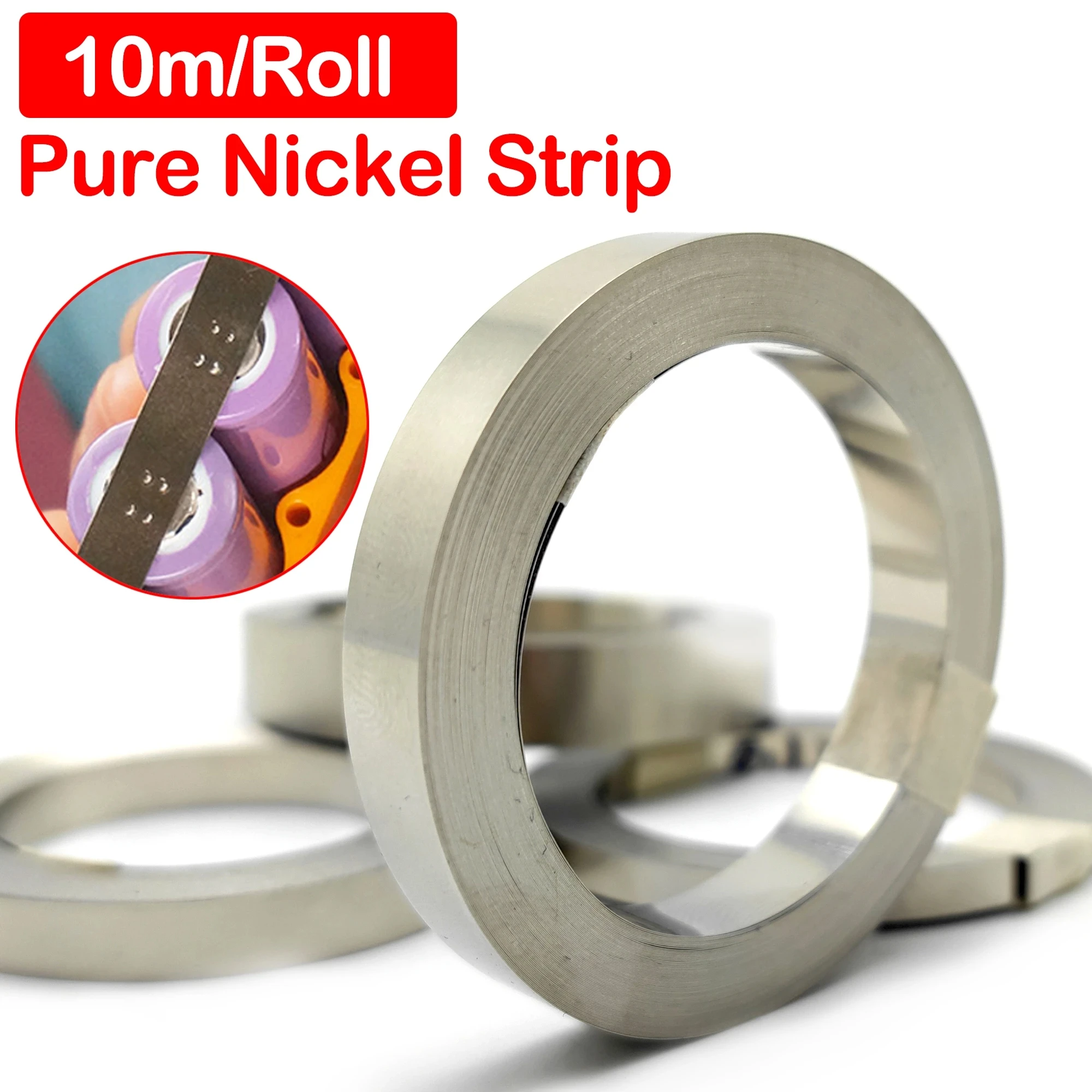 10m Pure Nickel Strips For Lithium Battery Pack Welding 99.6% Purity 32ft Nickle - £43.62 GBP