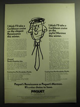 1970 Paquet Lines Ad - I think I&#39;ll take a Caribbean cruise on the Renaissance  - £14.52 GBP