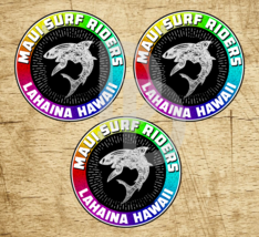 3 Surfing Stickers Maui Surf Riders Lahaina Hawaii Decal Sticker Decals 2&quot; - £4.16 GBP