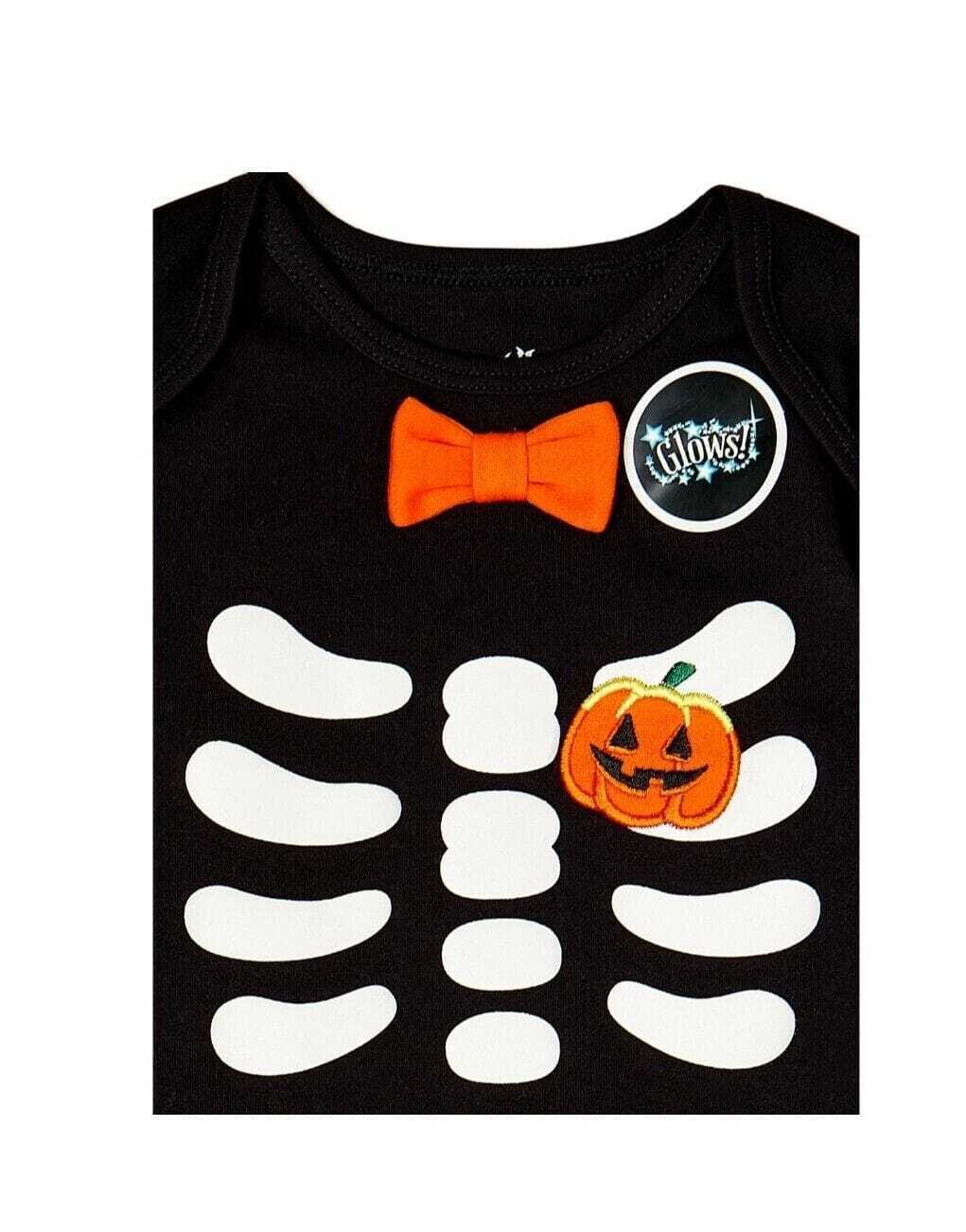 Way To Celebrate BB Skeleton Romper Happy Halloween Size 6-9 Months Color Black Item image 3
