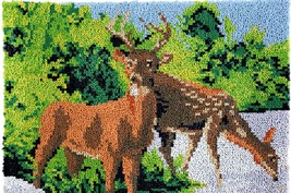 Forest Deer | Rug Making Latch Hooking Kit (52x38cm print canvas) - £25.57 GBP