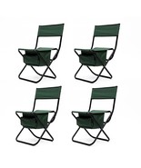 4-Piece Folding Outdoor Chair with Storage Bag - Green - £96.52 GBP