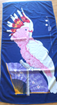 RA Briggs Daniel Gilbert Parrot With Fan Oriental 1987 Beach Towel Blue ... - $20.74