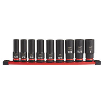 Milwaukee 49-66-7022 SHOCKWAVE Impact 1/2&quot; Drive SAE Deep 6PT Socket Set... - £74.48 GBP