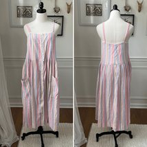 Vintage 90s Pastel Stripe Prairie Sundress S M - $485.60 MXN