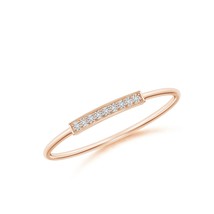 ANGARA Natural 0.04 Ct HSI2-Grade Diamond Bar Ring in 14K Solid Gold - £249.15 GBP