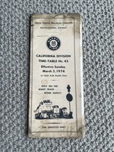 1974 Union Pacific Railroad Timetable 43 California Division South Centr... - $14.03