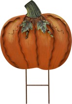 Pumpkin Garden Stake Metal Yard Sign Fall Decor, Decorative Décor Outdoor for Au - £19.42 GBP