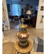 Vintage Bull Chinoiserie Porcelain Table Lamp Ginger Jar Style Urn - $152.81 CAD