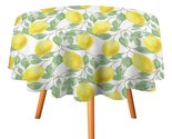 Fruits Lemon Yellow Tablecloth Round Kitchen Dining for Table Cover Deco... - $15.99+