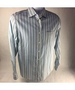Albert Goldberg Faconnable Mens Button Up Shirt Blue Stripe Long Sleeve ... - $188.86 MXN