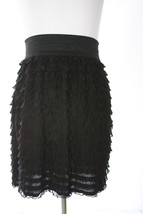 LUSH XS Junior Women Black Ruffled Skirt Form Fitting EUC Sheer Nordstrom - £7.90 GBP