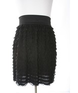 LUSH XS Junior Women Black Ruffled Skirt Form Fitting EUC Sheer Nordstrom - £7.73 GBP