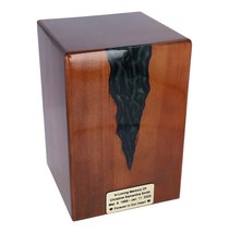 Cremation urn made of wood nad resin Box for ashes adult size decorative casket - £149.22 GBP+