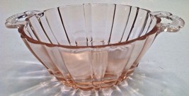 Anchor Hocking Old Cafe Pink Depression Glass Bowl Clear Handles Vintage - £8.66 GBP