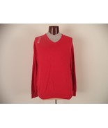 Men&#39;s Red JCP Sweater.  XL. 100% Cotton. Long Sleeve. V Neck. Combed Cot... - $19.80