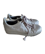 Officine Creative Ace Italian Leather Sneakers Lizard Embossed Silver Sz... - $93.14