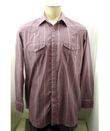 Vintage Miller Burgundy Gold Stripe Pearl Snap Western Shirt - Men&#39;s 16-... - $23.70