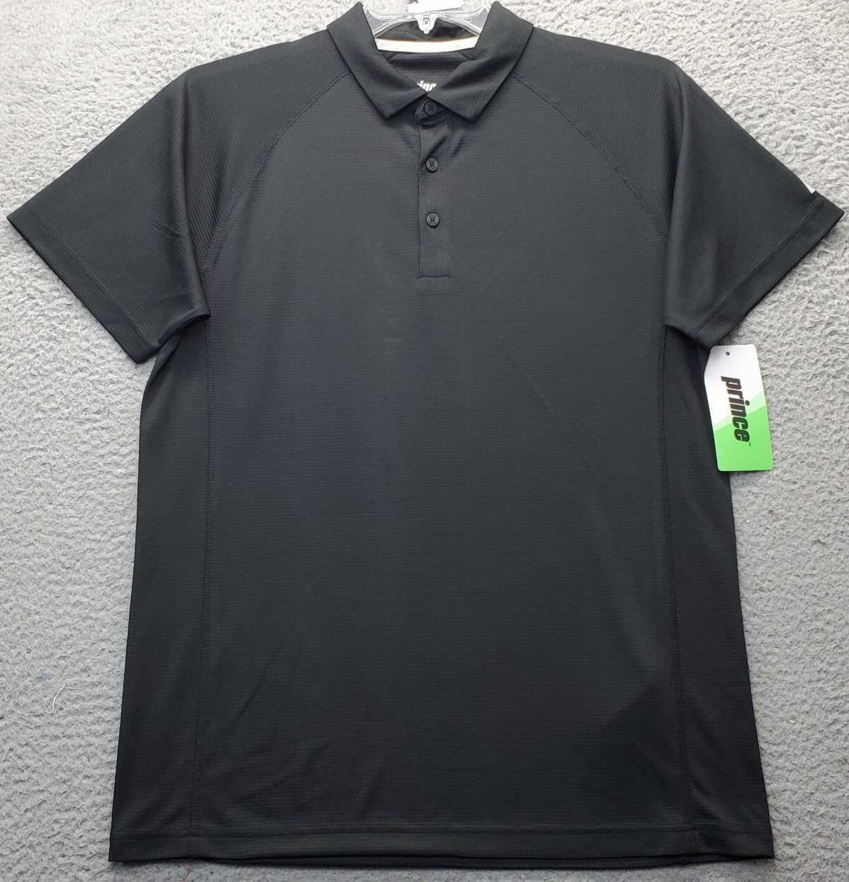 Prince Tennis Golf Performance Polo Shirt Mens Medium Black Moisture Wic... - $24.47