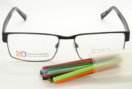 New Bulova M110 Black / Navy Eyeglasses Glasses Frame 55-16-140 W/ Color Sleeves - £61.14 GBP